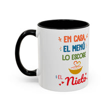 Load image into Gallery viewer, Tacita de café "En casa el menú lo escoge el Nieto". 11oz