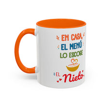 Load image into Gallery viewer, Tacita de café "En casa el menú lo escoge el Nieto". 11oz