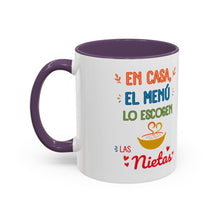 Load image into Gallery viewer, Tacita de café "En casa el menú lo escogen las Nietas". 11oz