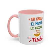 Load image into Gallery viewer, Tacita de café "En casa el menú lo escoge el Nieto". 11oz