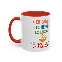 Load image into Gallery viewer, Tacita de café "En casa el menú lo escoge el Nieto". 11oz
