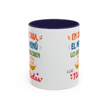 Load image into Gallery viewer, Tacita de café "En casa el menú lo escogen las Nietas". 11oz
