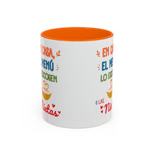 Load image into Gallery viewer, Tacita de café "En casa el menú lo escogen las Nietas". 11oz