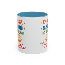 Load image into Gallery viewer, Tacita de café "En casa el menú lo escogen las Nietas". 11oz