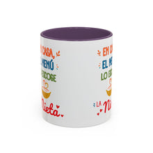 Load image into Gallery viewer, Tacita de café "En casa, el menú lo escoge la nieta". 11oz