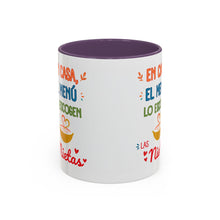 Load image into Gallery viewer, Tacita de café "En casa el menú lo escogen las Nietas". 11oz