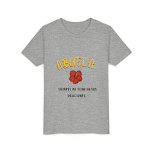 Load image into Gallery viewer, Youth Tee "Abuela siempre me tiene en sus oraciones"