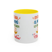 Load image into Gallery viewer, Tacita de café "En casa el menú lo escogen las Nietas". 11oz