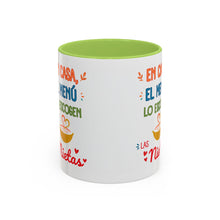 Load image into Gallery viewer, Tacita de café "En casa el menú lo escogen las Nietas". 11oz
