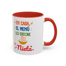 Load image into Gallery viewer, Tacita de café "En casa, el menú lo escoge la nieta". 11oz
