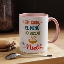 Load image into Gallery viewer, Tacita de café "En casa el menú lo escoge el Nieto". 11oz
