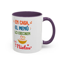 Load image into Gallery viewer, Tacita de café  "En casa el menú lo escogen las Nietas". 11oz
