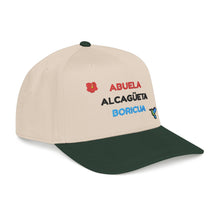 Load image into Gallery viewer, Gorra "Abuela Alcagüeta Boricua". SOLO BORDADO FRONTAL.

