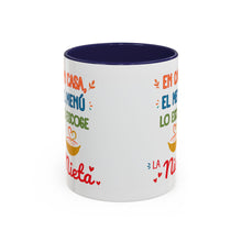 Load image into Gallery viewer, Tacita de café "En casa, el menú lo escoge la nieta". 11oz
