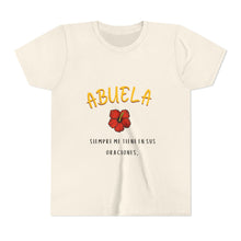 Load image into Gallery viewer, Youth Tee "Abuela siempre me tiene en sus oraciones"
