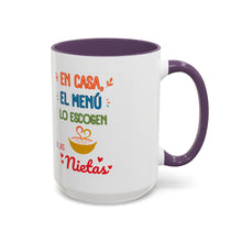 Load image into Gallery viewer, Tacita de café  "En casa el menú lo escogen las Nietas". 11oz
