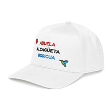 Load image into Gallery viewer, Gorra "Abuela Alcagüeta Boricua". SOLO BORDADO FRONTAL.
