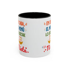 Load image into Gallery viewer, Tacita de café "En casa, el menú lo escoge la nieta". 11oz
