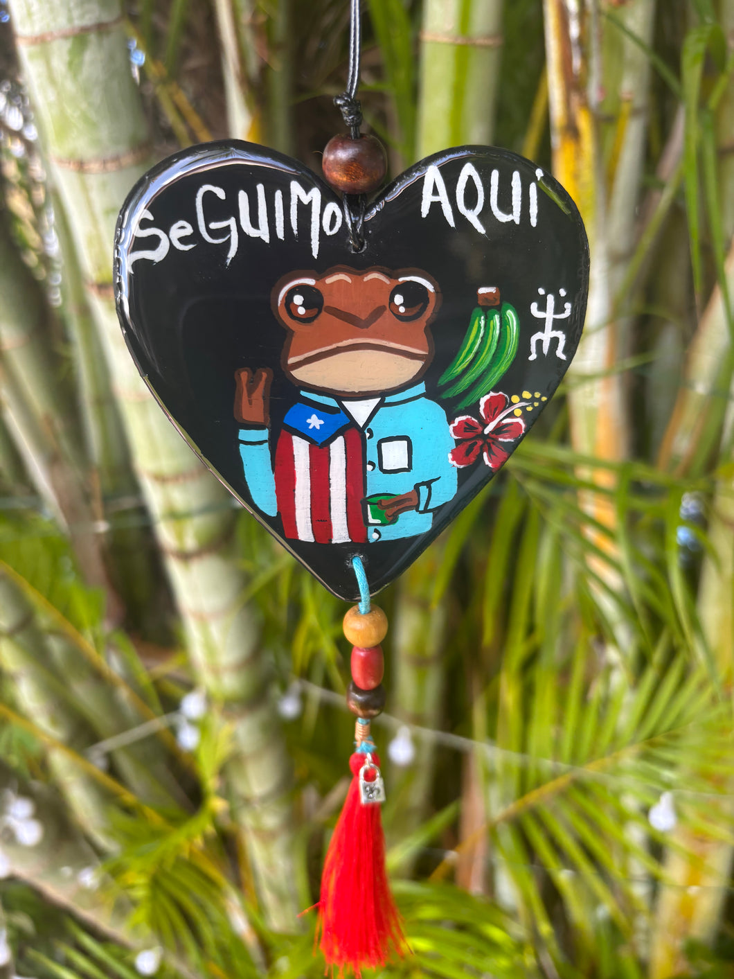 Car Charm corazón negro/ Sapo Concho