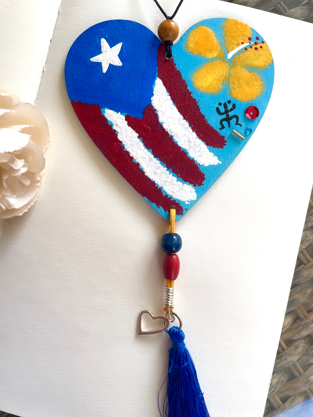 Puerto Rico's heart car charm.