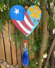 Load image into Gallery viewer, Puerto Rico&#39;s heart car charm.
