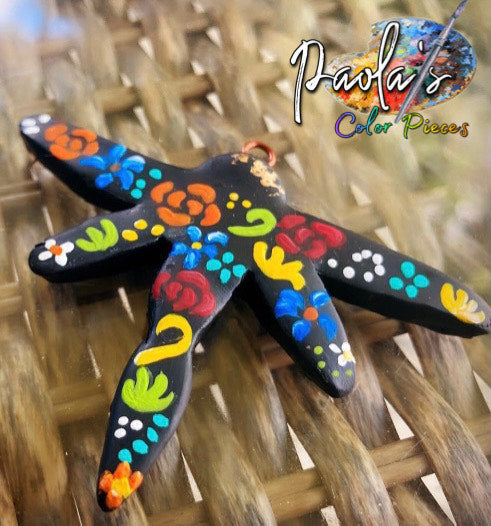 Black dragonfly handpainted necklace 