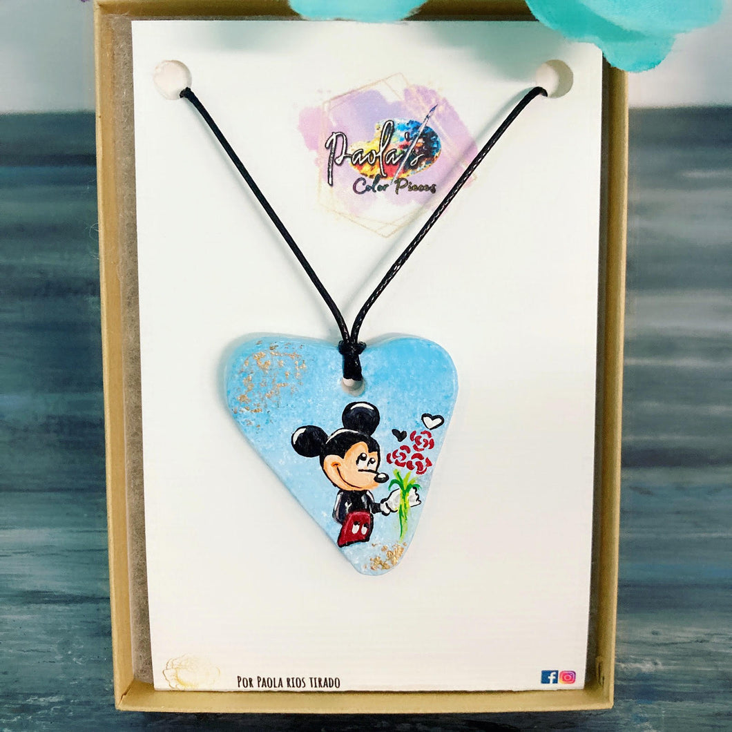 Mickey Mouse heart necklace