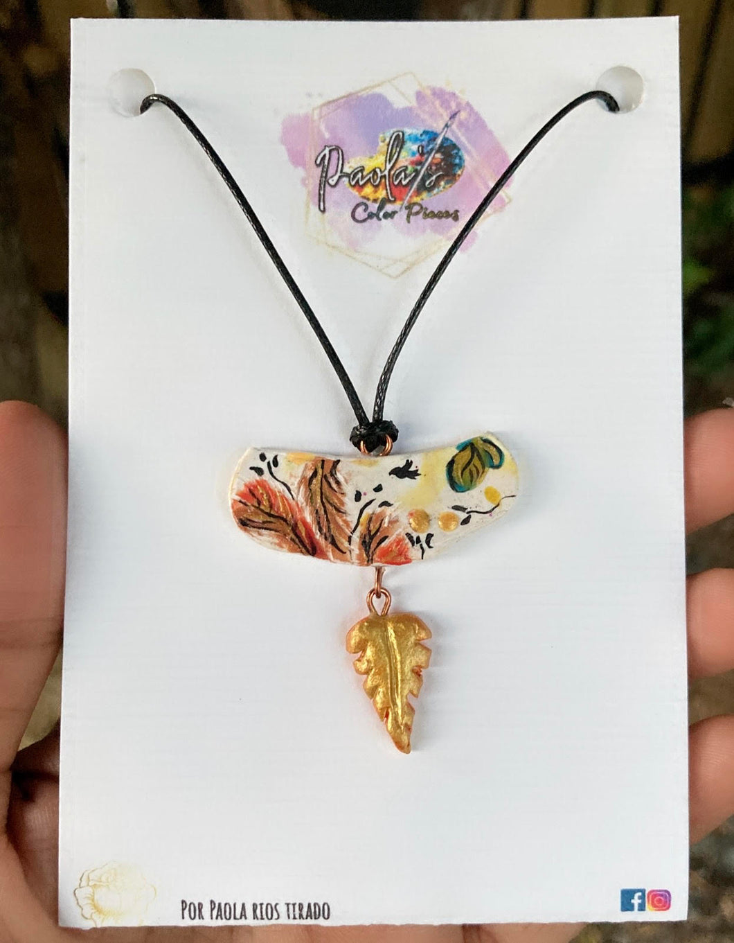 Golden leaf necklace