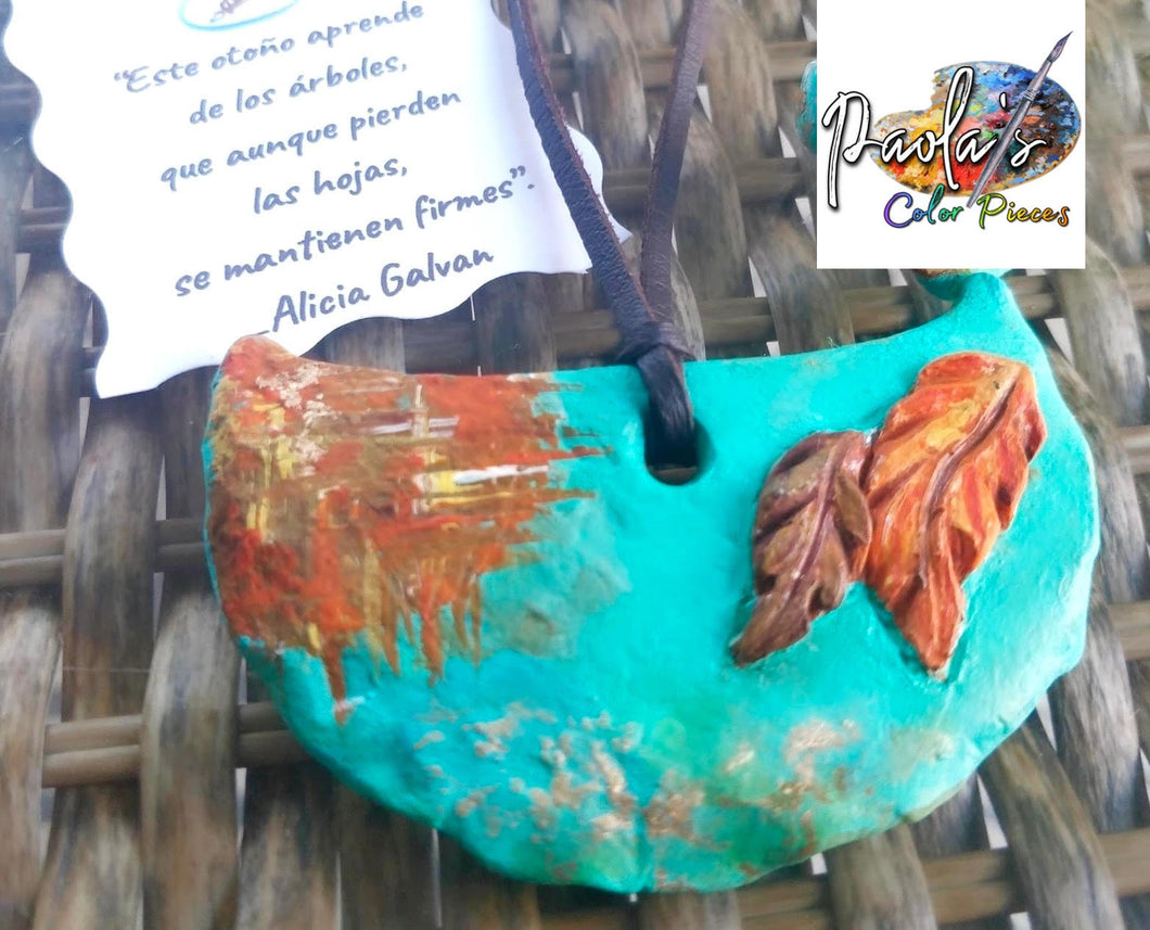 Turquoise leaves necklace