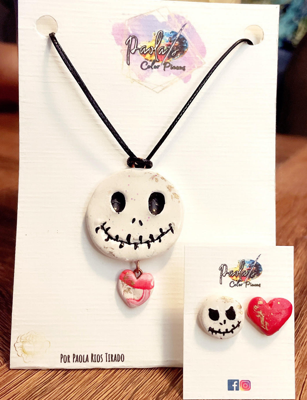 Jack Skellington necklace and earrings set.