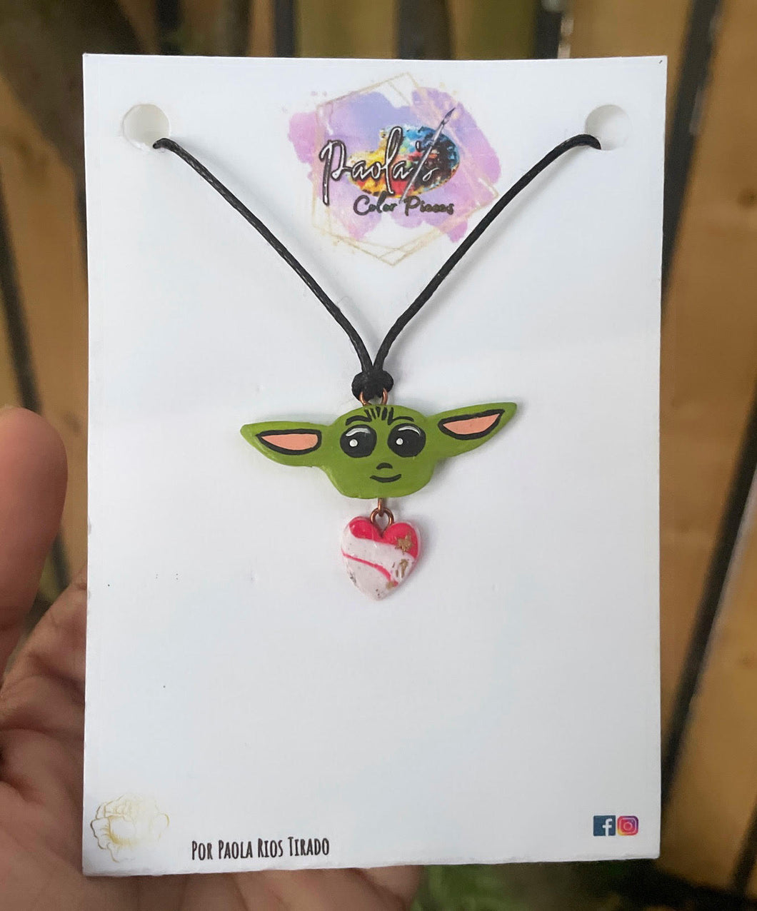 Baby Yoda face necklace