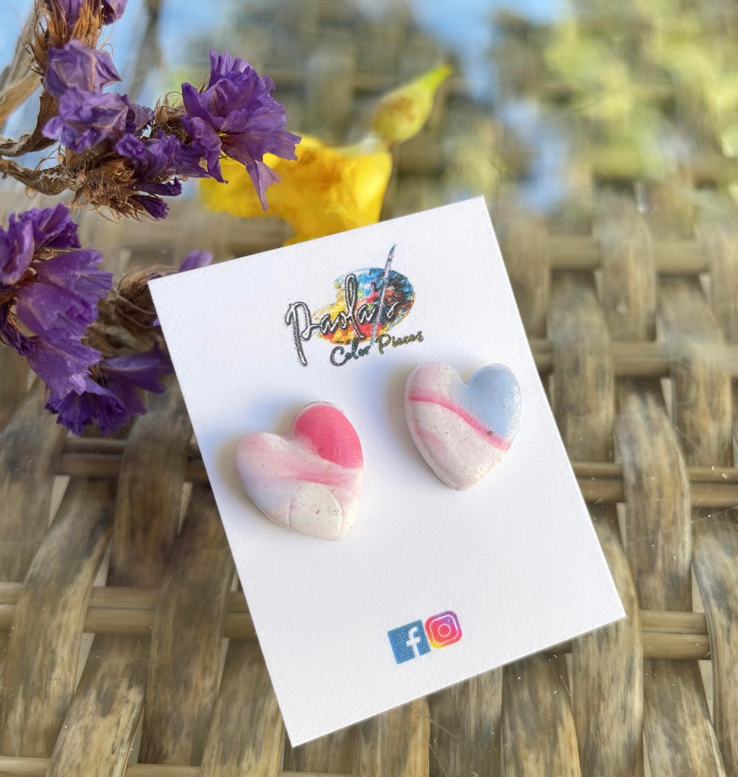 Heart earrings studs