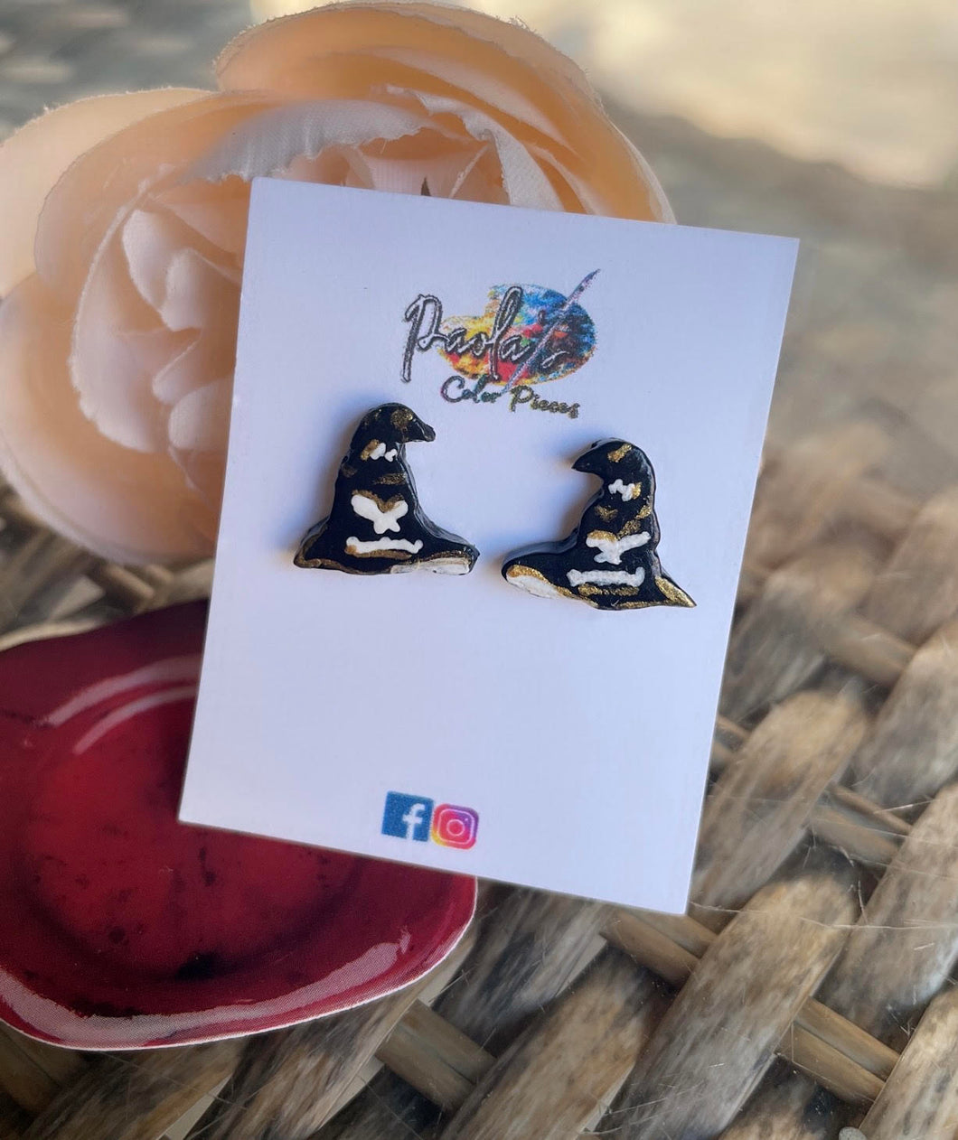 Sorting hat earring studs