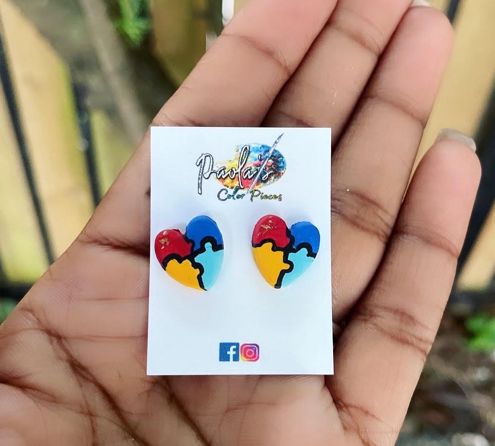Autism awareness earrings