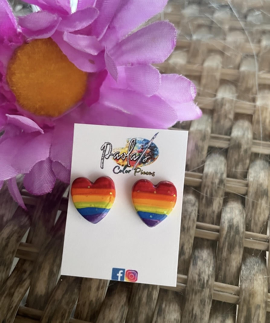 Pride Heart earring studs