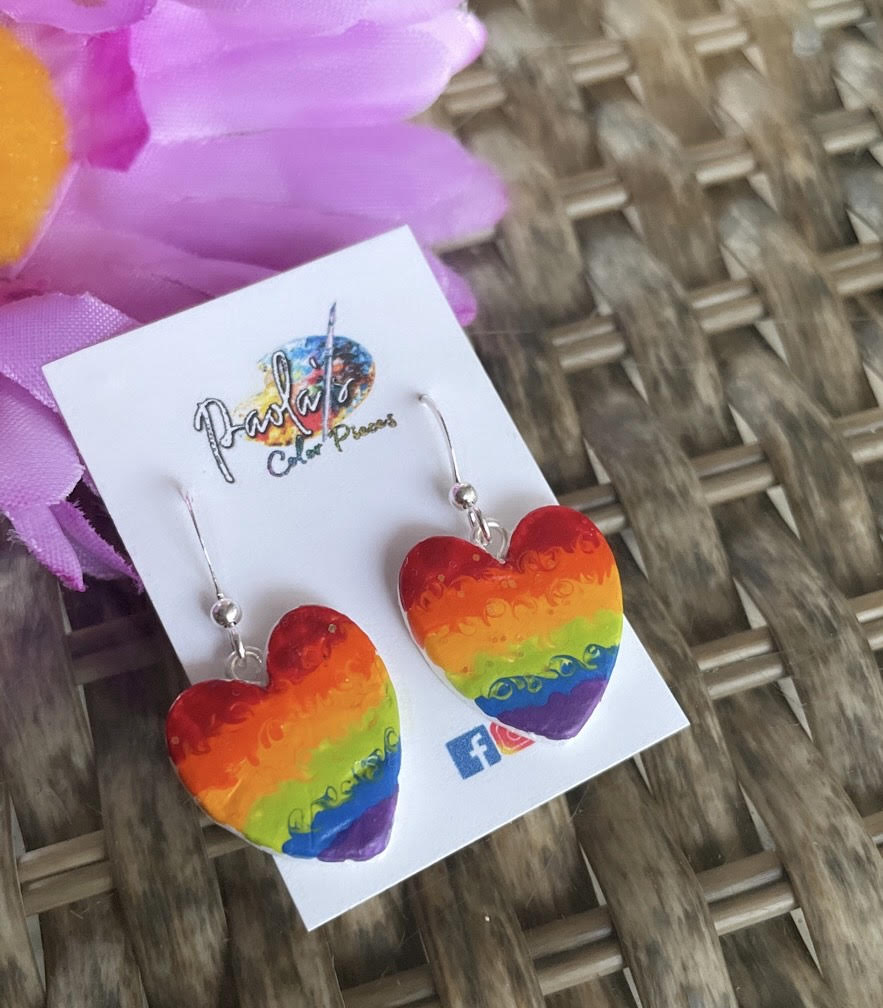 Pride Heart dangle earrings