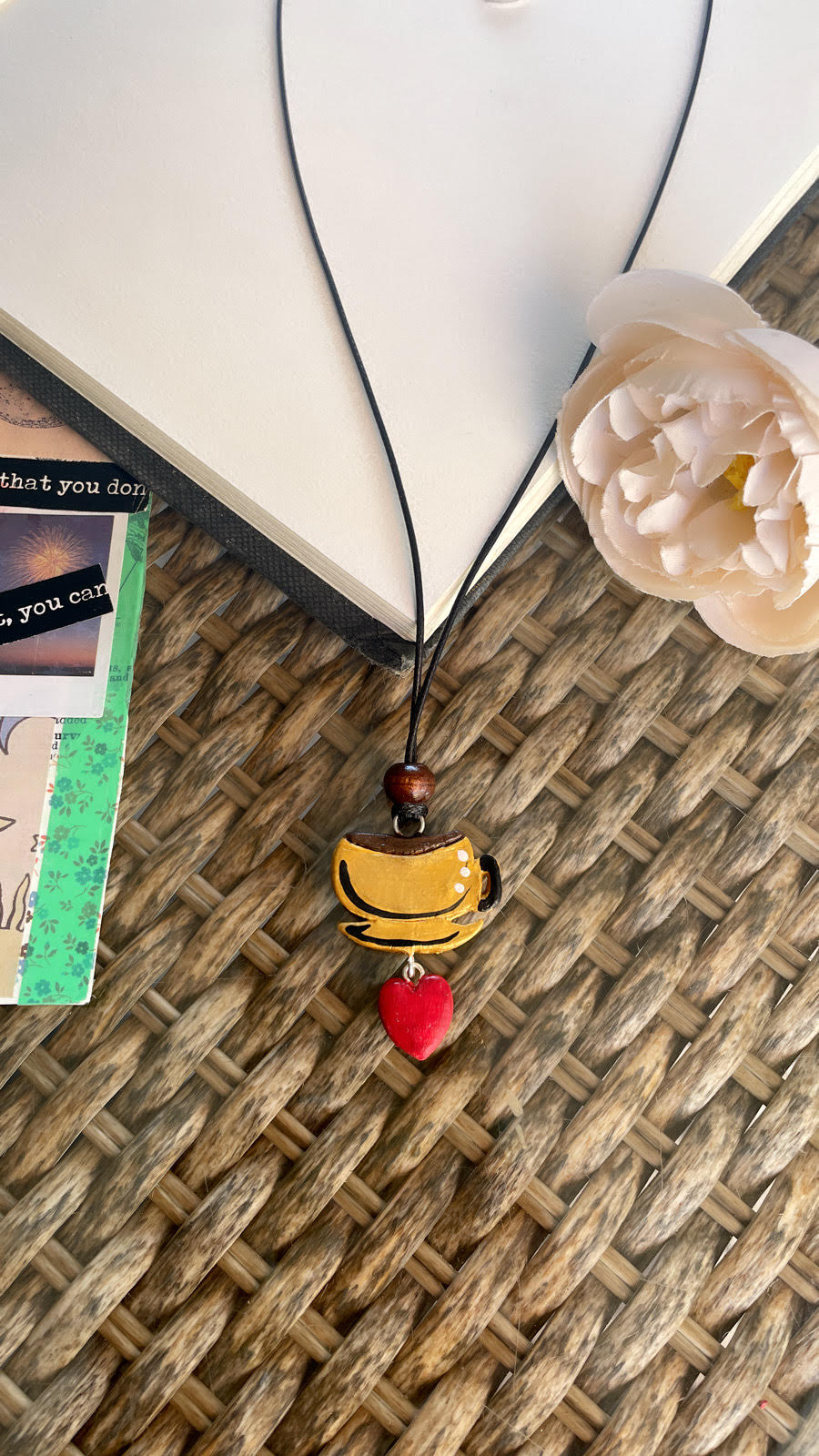 Coffee Cup heart necklace