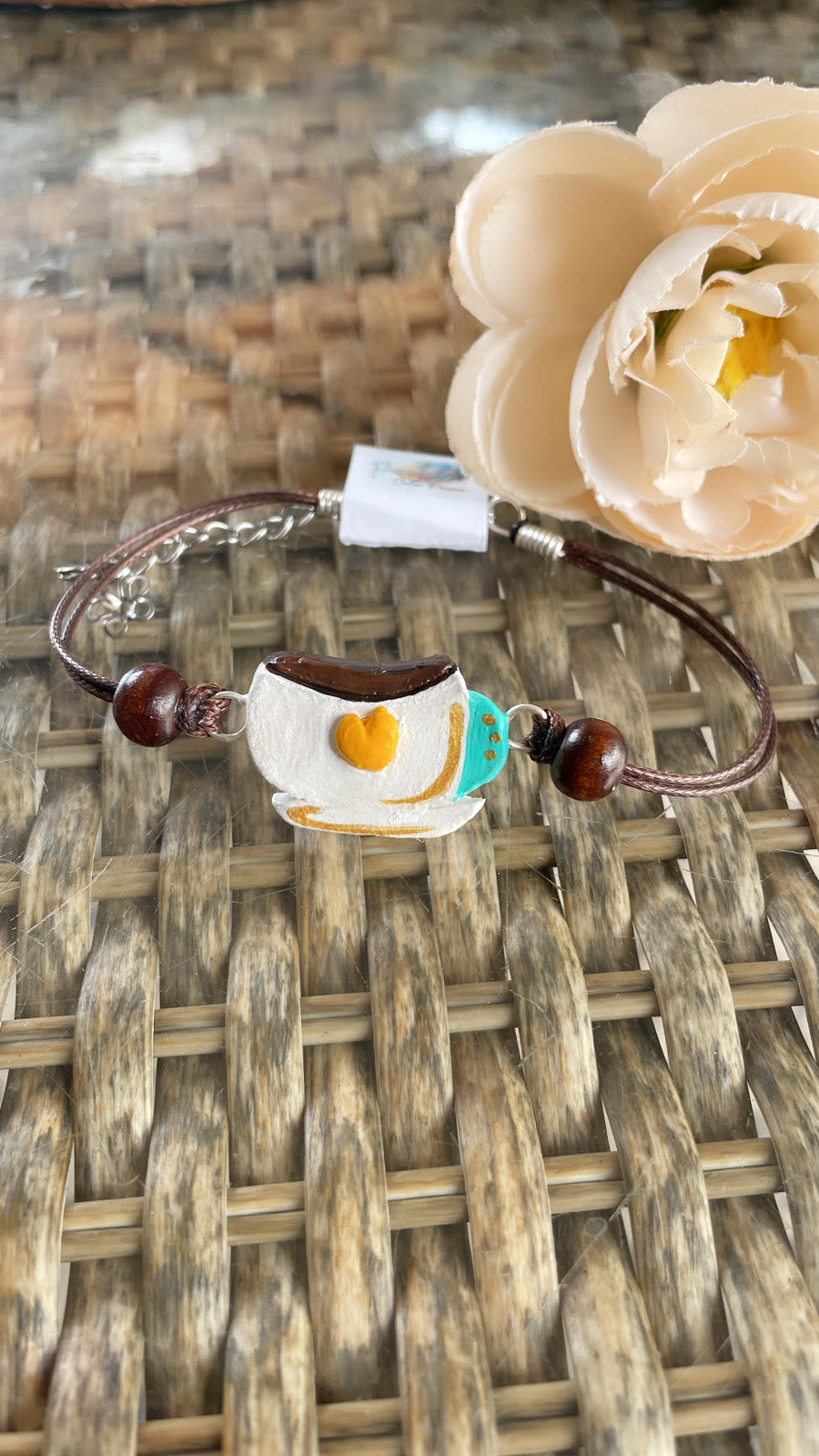 Golden coffee cup bracelet