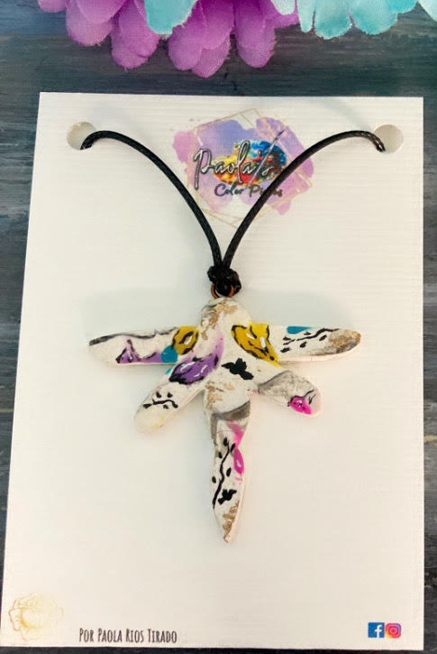 White dragonfly necklace 