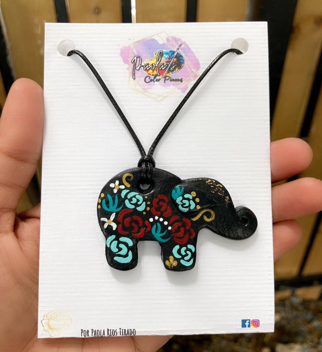 Black elephant necklace 