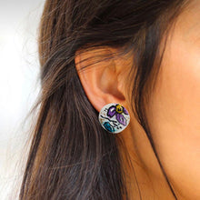 Load image into Gallery viewer, Big round floral earrings &quot;Te Quiero Primavera&quot;
