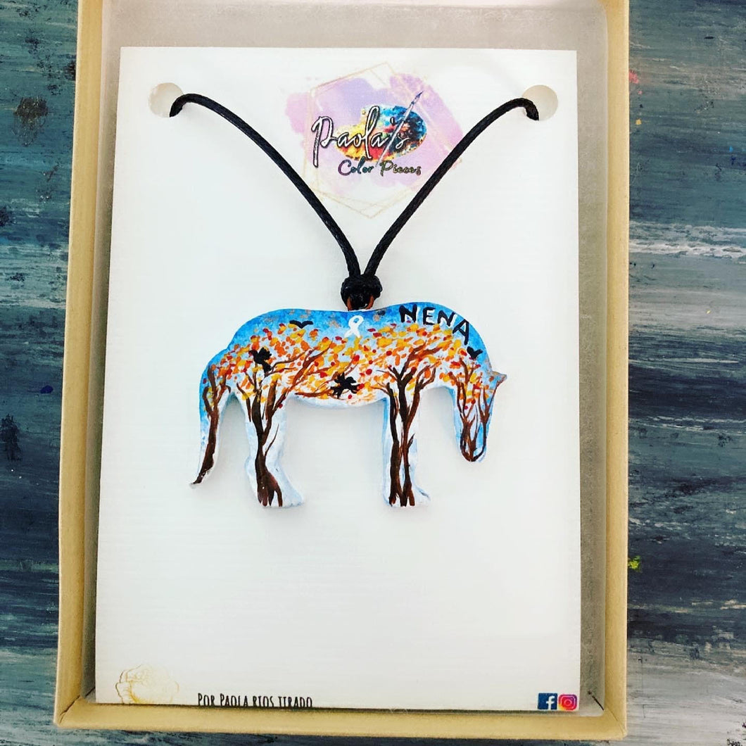 Horse handpainted necklace